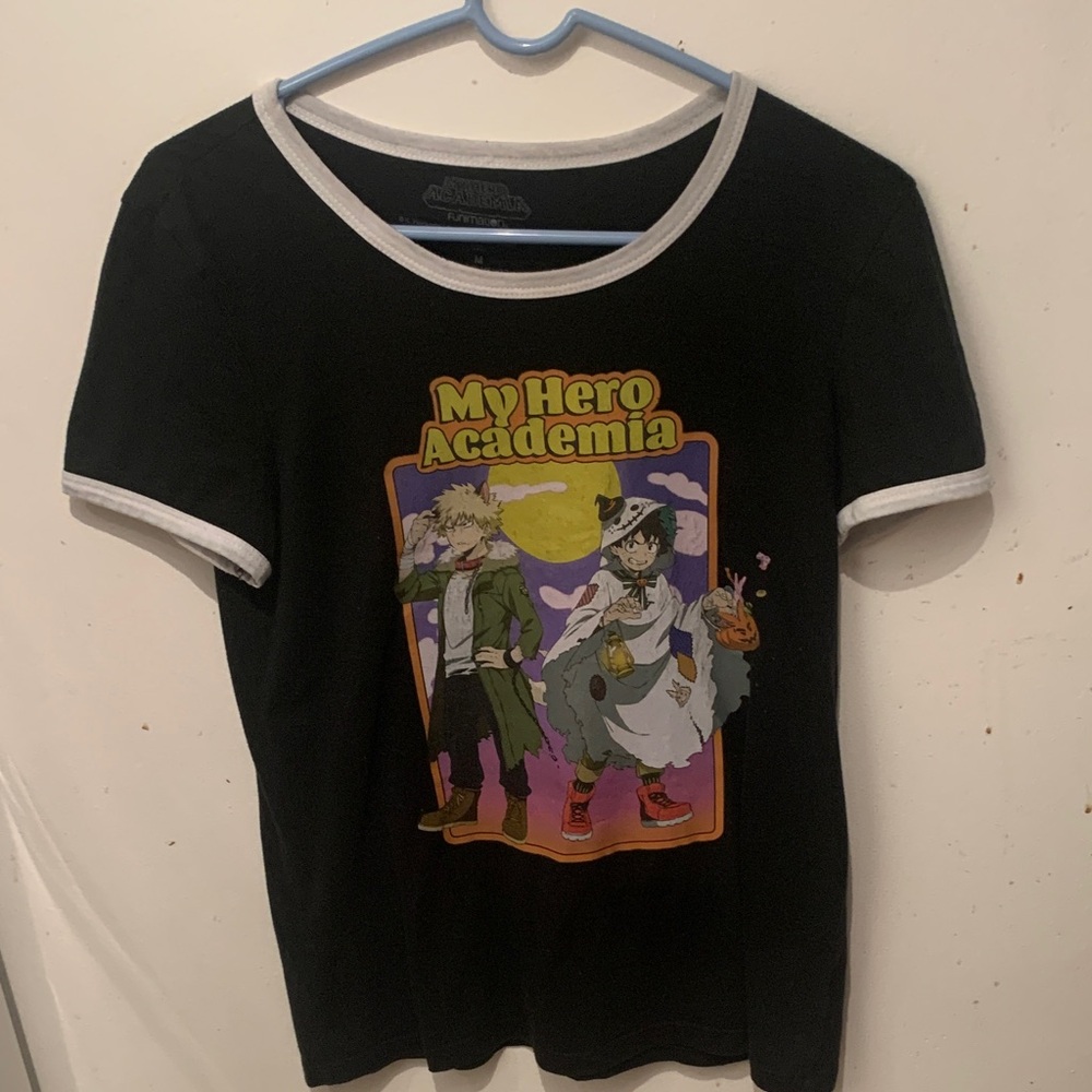 My Hero Academia Japanese Anime Black Graphic 50/50 T-Shirt SZ Medium